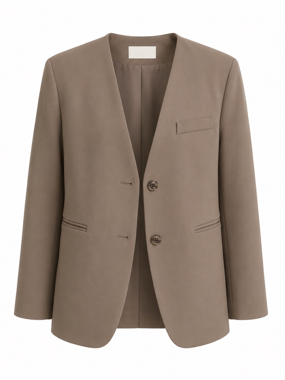 OAK + FORT Chic Taupe Minimalist Blazer |